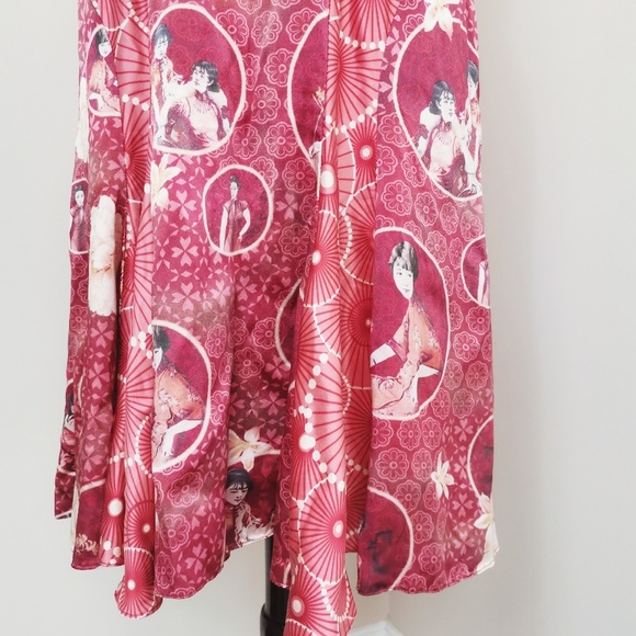 Vintage 100% Silk Chinese Floral Dress Size 10 - Picture 7 of 8